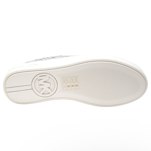 Michael Kors Poppy Slip-On Slide Sneaker MK Debossed Washed Denim Blue Nib 175 - Picture 6 of 6